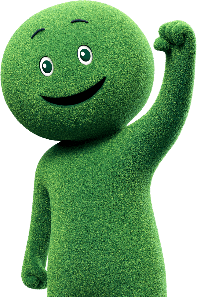 Mascot looking up
